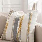 Boho Tufted Throw Pillow Covers 18x18 Set of 2 Yellow Gray - Image 6