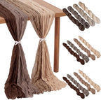 Remagr 12 Pcs Fall Cheesecloth Gauze Table Runners, Gradient Brown by Remagr