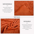 Fall Halloween Pumpkin Throw Blanket - Rust Red Autumn Decor for Couch Bed - Image 4