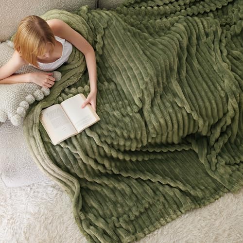 Bedsure Soft Queen Size Blanket for Bed Moss 90"x90" - Image 4