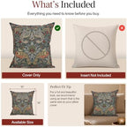 William Morris Peacock and Dragon Blue Tapestry Throw Pillow Cover 16 x 16 - Image 6