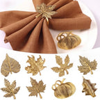Patelai 24 Pieces Fall Thanksgiving Napkin Ring Set Pumpkin Napkin Holder by Patelai