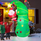 7FT Christmas Tree Inflatable with Santa Penguin, LED Yard Decor by GIGLIM