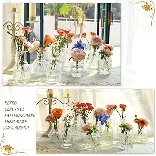 Glass Bud Vase Set of 22, Small Clear Vases for Flowers Vintage Glass Vase - Image 4