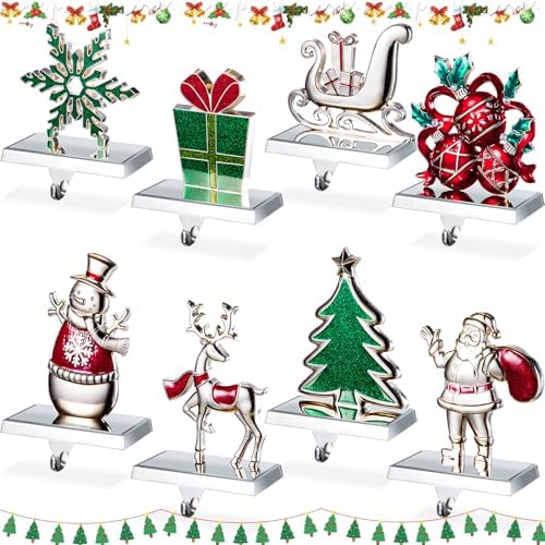 Therwen Set of 8 Christmas Stocking Holders,Retro Style,Multicolor by Therwen