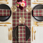Solino Home 100% Pure Linen Table Runner Brown, Hunter's Plaid 14 x 156 in - Image 4