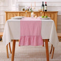 Pink White Plaid Gingham Ruffle Table Runner Cabinet Cover 13"x108" by KMASANIJI