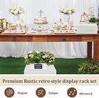 Roowest 4 Pack Wooden Display Risers, Rustic Cake Stands, Vintage White - Image 6