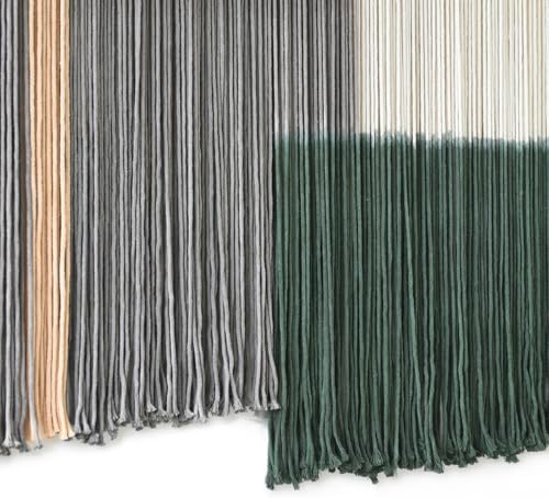 Macrame Wall Hanging Green Large Dip Dye Fiber Wall Art Bohemian Yarn Tapestry Wall Décor 57''W*35''L - Image 6