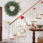 26 Inch Christmas Wreath, Christmas Wreaths for Front Door, Pine Wreath with Pine Cones Berries for Indoor Outdoor Wall Mantle Door Decor - Image 3
