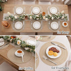 SHACOS 15 inch Beige Round Placemats Set of 12 for Dining Table Woven Braided Circle Place Mats Kitchen Placemat Washable Table Mats - Image 5