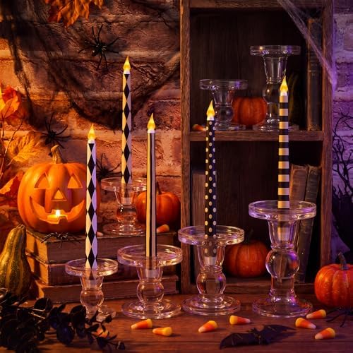 Lounsweer 8 Pcs Halloween Flameless Taper Candles, 10.91 in LED Home Decor - Image 4