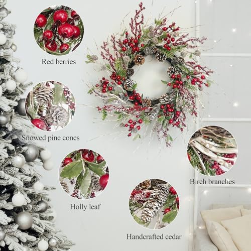 Winter Front Door Wreath 26 Inch Winter Birch - Image 3