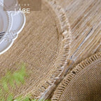FunWheat Burlap Round Braided Placemats Set of 12 for Dining Tables 15 Inch Heat Resistant Jute Table Mats Farmhouse Woven Fabric Natural Place mats for Fall Decoration (Twine Circle) - Image 5