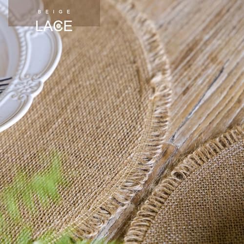 FunWheat Burlap Round Braided Placemats Set of 12 for Dining Tables 15 Inch Heat Resistant Jute Table Mats Farmhouse Woven Fabric Natural Place mats for Fall Decoration (Twine Circle) - Image 5