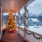 Dingion 50 ft Pre-lit Christmas Garland for Outdoor Dark Green & Warm - Image 3