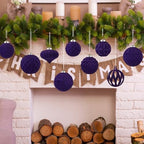 30pcs Velvet Christmas Ball Ornaments, Flocked Shatterproof Christmas Ornaments Hanging Xmas Tree Decorations Set for Home Party Holiday Decor (Multi-Size, Purple) - Image 4