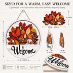 16 PCS Interchangeable Welcome Sign for Front Door 11.8'' Magnetic Wood Decor, Wooden Farmhouse Rustic Outdoor Welcome Signs Porch，door sign - Image 2