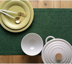 Solino Home 100% Pure Linen Table Runner Green Woven, Athena 14 x 48 in - Image 4