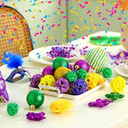 CroBlissful 40 Pcs Mardi Gras Decorative Balls Bowl Filler Purple Green Gold Ball Filler for Mardi Gras Holiday New Orleans Party - Image 4