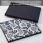CounterArt Blue Leaf Floral Boxed Set of 4 Premium Hardboard Placemats - Image 7