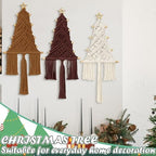 3 Pcs Large Macrame Christmas Tree Decor, Beige, Brown and Tan - Image 2