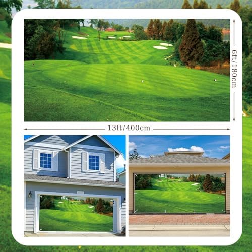 6x13ft Golf Course Garage Door Decorations Green Grass Spring Natural Scenery Golf Themed Backdrop Golf Banquet Decor Golf Sports Party Baby Shower Birthday Party Supplies Studio Props - Image 4