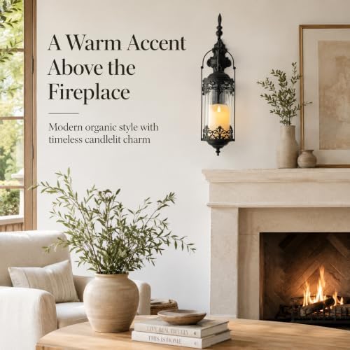 Rustic Antique Gothic Glass Candle Sconce for Fireplace - Image 6