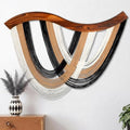 Mindsoft Minimalist Neutral Macrame Wall Hanging Dip Dyed Yarn Wall Art by Mindsoft