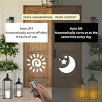 Perfnique Decorative Lanterns for Indoor & Outdoor, Set of 3 Black Metal Lanterns (22" & 19" & 17") with LED Timer Flameless Candles, Farmhouse Modern Decor for Front Porch, Patio, Garden, Mantle - Image 5