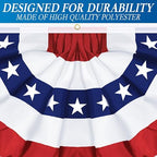 4 Pack 3x6 FT American Bunting Flag, USA Pleated Fan Flag Patriotic Half Fan Banner 4th of July Decorations Outdoor Memorial Day Decor Fourth July Independence Day Outside Red White and Blue Decor - Image 3