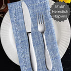 Cotton Clinic 12 Pack Farmhouse Style Slub Textured 18x18 Cloth Dinner Napkins, 100% Cotton for Everyday Use and Events - Soft and Durable Cocktail Napkins, Wedding Dinner Napkins, Navy Blue - Image 4