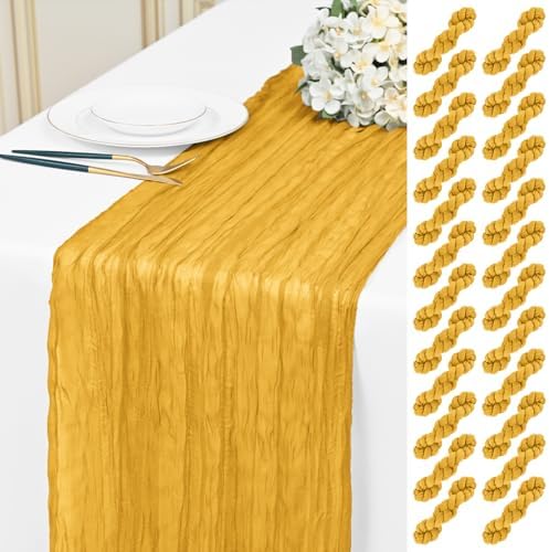 24 Pack Gold 10Ft Cheesecloth Table Runner by Unknown