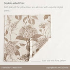 Foindtower Set of 2 Linen Floral Throw Pillow Covers Neutral Vintage Print Decorative Cushion Covers Farmhouse Boho Home Decor for Sofa Chair Couch Bedroom Living Room,22×22 Inch,Light Brown - Image 7