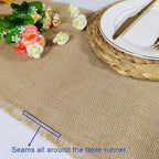 10 Pack 13 x 72 Inch Tassel Burlap Table Runners,Natural Rustic Jute Table Runner and Placemats Bulk for Western Wedding Table Decorations,Farmhouse Style Party,Holiday,Kitchen Table Decor Cover - Image 4