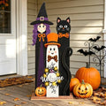 Halloween Welcome Sign with LED Lights, 36" Wooden Standing Sign, Witch Black Cat Ghost Design, Front Porch Decor for Outdoor Indoor Yard Garden Party by Unknown