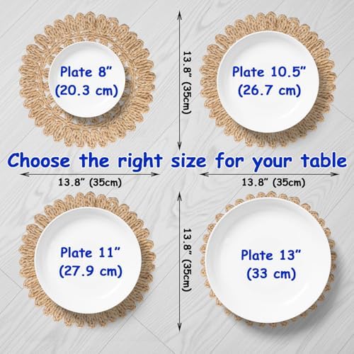 13.8" Set of 4 Round Woven Corn Husk Placemats by Delaqiko - Image 3