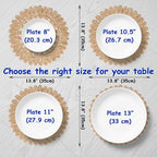 13.8" Set of 10 Round Woven Corn Husk Placemats by Delaqiko - Image 3