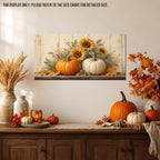 WAXWHELK Pumpkin Fall Canvas Wall Art, Pumpkin and Sunflower Autumn Thanksgiving Painting Pictures, Rustic Farmhouse Artwork for Living Room Bedroom Home Decor (12"x24") - Image 2