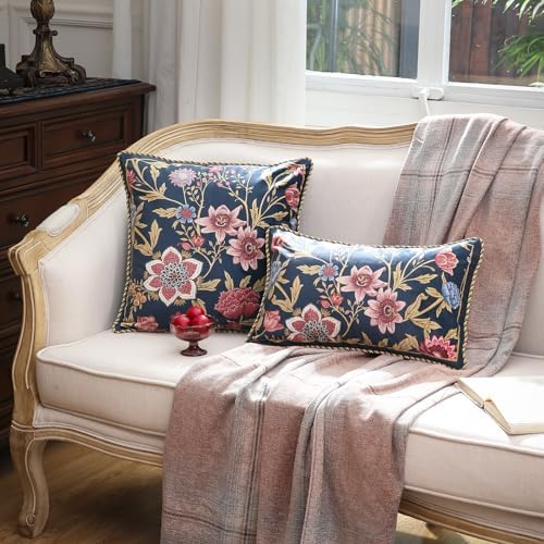 patdrea Designer Velvet Throw Pillow Cover,Set of 2,12"x20"-OldgardenA - Image 7