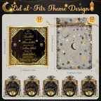 Mtlee 12 Sets Ramadan Gifts Eid Mubarak Party Favor, Black - Image 4