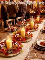 Alphatool 10 Set Fall Centerpieces for Tables with Wood Slices - Image 2