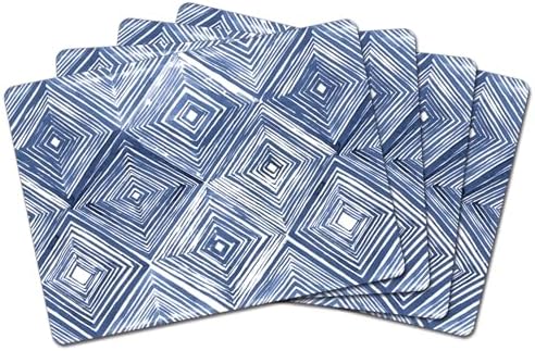 CounterArt Indigo Diamond Boxed Set of 4 Premium Hardboard Placemats by Thirstystone