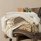EverGrace Chenille Knit Throw Blanket for Couch, 50"x60", Mocha Brown - Image 7