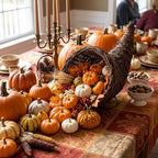 Dandat Smilax Glabra Fall Cornucopia Basket 13.78'' Thanksgiving Cornucopia Horn of Plenty for Fall Autumn Harvest Table Decoration and Thanksgiving Table Centerpiece Party Decorations - Image 4