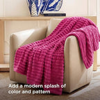 Bedsure Soft Twin Blanket for Bed Decor Gifts Hot Pink 60"x80" - Image 3