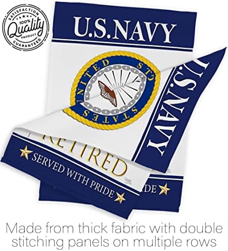 US Navy Retired Garden Flag - Set with Stand Armed Forces USN Seabee United State American Military Veteran Retire Official - House Banner Small Yard Gift Double-Sided Made in USA 13 X 18.5 - Image 7