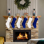 Christmas Stockings, 18 Inch White and Blue Cable Knitted Stockings for Xmas Holiday Decoration, 6 Pack - Image 2