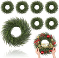Zeyune 8 Pcs 14" Christmas DIY Green Wreath Artificial Wreath Elegant Style by Zeyune