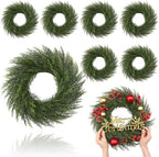Zeyune 8 Pcs 14" Christmas DIY Green Wreath Artificial Wreath Elegant Style by Zeyune